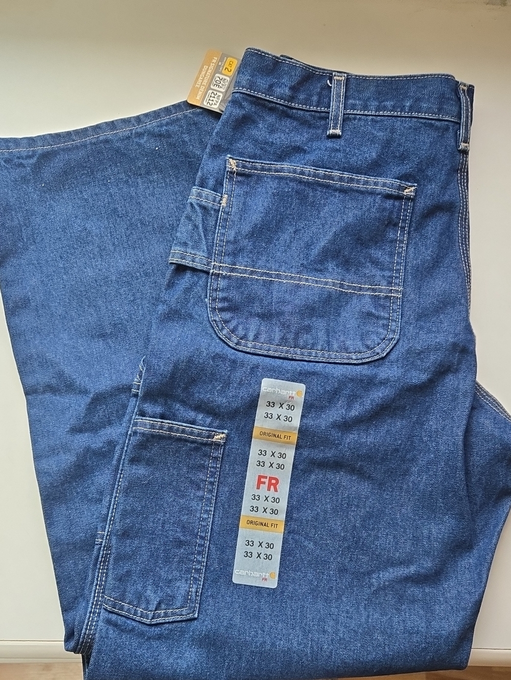 Carhartt Men’s Flame Resistant Blue Denim Jeans 33x30